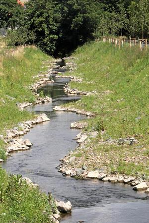 In Richtung Norden schlängelt sich die Nette aus Rhüden heraus.