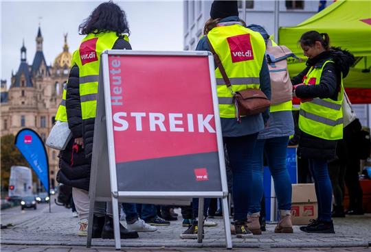 In Schwerin wird gestreikt.