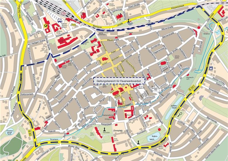 In der Altstadt ist es auch in der Silvesternacht verboten, Feuerwerk zu zünden. Die Brandgefahr ist zu groß.  Plan: Stadt Goslar