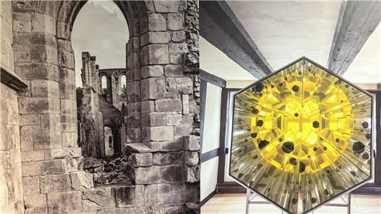 In der Ausstellung werden Fotos aus der Vergangenheit und Gegenwart gegenübergestellt. In diesem Fall aus dem Bereich Kultur.