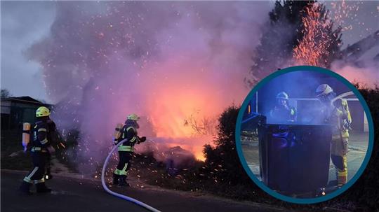 In der Nacht zum 1. Januar kam es im Landkreis zu mehreren Hecken- und Containerbränden.