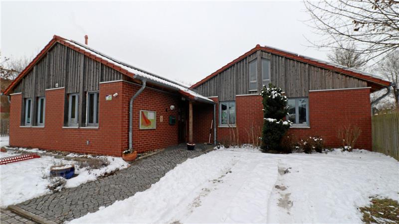 Die Schladener Kita Inselweg im Schnee.