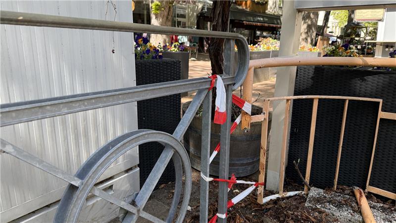 In diesem Zaun am Ufer der Radau steckte am Dienstag das Wildschwein und musste erschossen werden. Die Feuerwehr hat ihn aufgeschnitten, um das tote Tier zu bergen.
