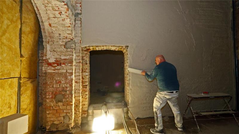 In einigen Wohnungen laufen bereits die Putzarbeiten.