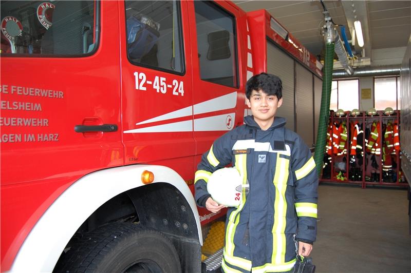 In seiner Freizeit engagiert sich Mario Röttger (17) für die Feuerwehr. Foto: Heinichen