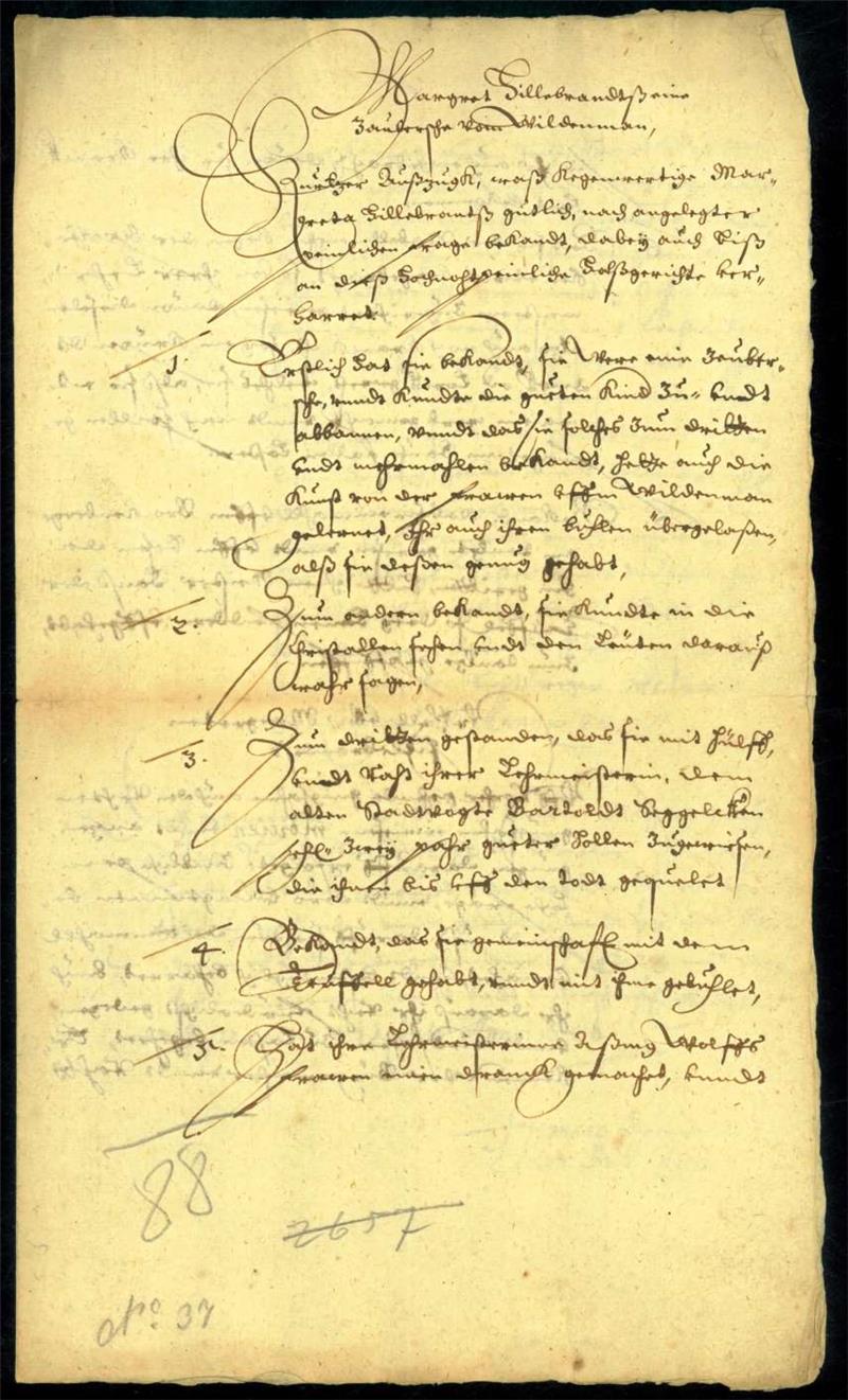 In sieben Punkten bekannte Margarete Hillebrandt 1588 die Floskeln, die nötig waren, um sie als exe zu verbrennen.