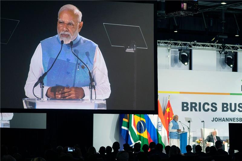 Brics-Gruppe will mehr Gewicht in der Welt Indiens Premierminister Narendra Modi während des Gipfels der Staats- und Regierungschefs der Brics-Gruppe wichtiger Schwellenländer.