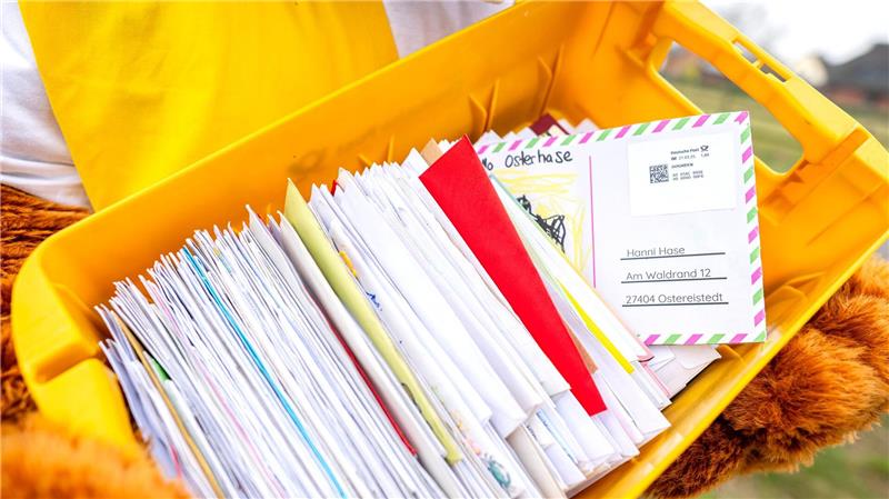Osterpostamt beantwortet 75.000 Briefe von Kindern Insgesamt wurden 75.000 Briefe an Hanni Hase gelesen und beantwortet. (Archivbild)
