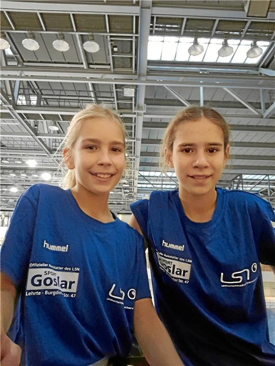 Isabella Janitzki (li.) und Marlene Knoop vom MTV Goslar gehören beim Zehn-Länder-Vergleichswettkampf in Berlin zum Team Niedersachsen. Foto: Privat