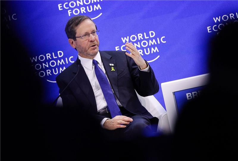 Israels Präsident: Vertrauen in Friedensprozesse verloren Israels Präsident Izchak Herzog spricht auf einer Veranstaltung beim Weltwirtschaftsforum in Davos.