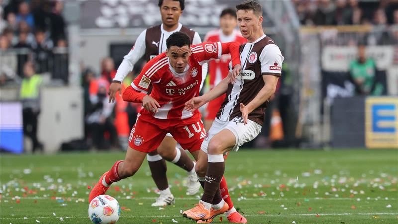Goretzka schießt Rekordtor: Bayern bereit für Real-Rückspiel Jamal Musiala im Spiel beim FC St. Pauli.