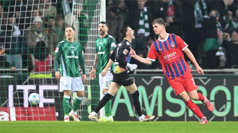 Werder gibt Sieg gegen Heidenheim noch aus der Hand Jan Schöppner brachte Heidenheim in Bremen zurück ins Spiel.