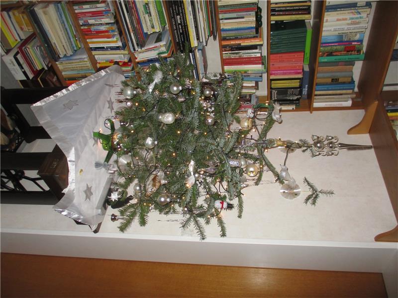GZ-Adventserie (6): Der Baum auf Mutters Nähmaschine Jedes Jahr findet eine kleine Nordmanntanne Platz auf der Nähmaschine. Fotos: Privat