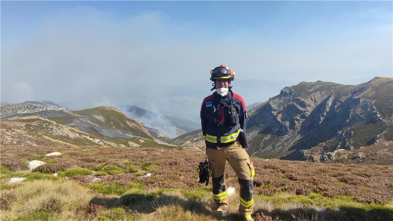 Zwei Münchehofer kämpfen in Spanien gegen den Waldbrand Jens Nolte im Einsatzgebiet auf einer Höhe von zirka 2000 Metern.