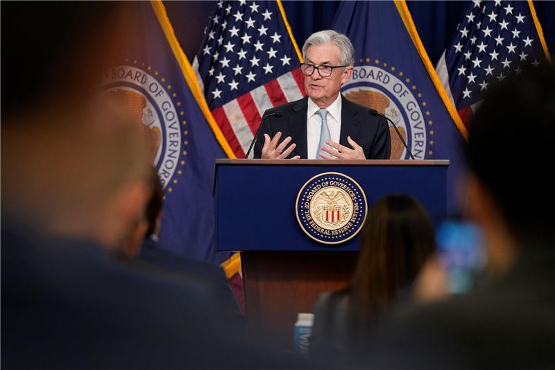 Jerome Powell, Vorsitzender der Federal Reserve, bei einer Pressekonferenz in Washington.