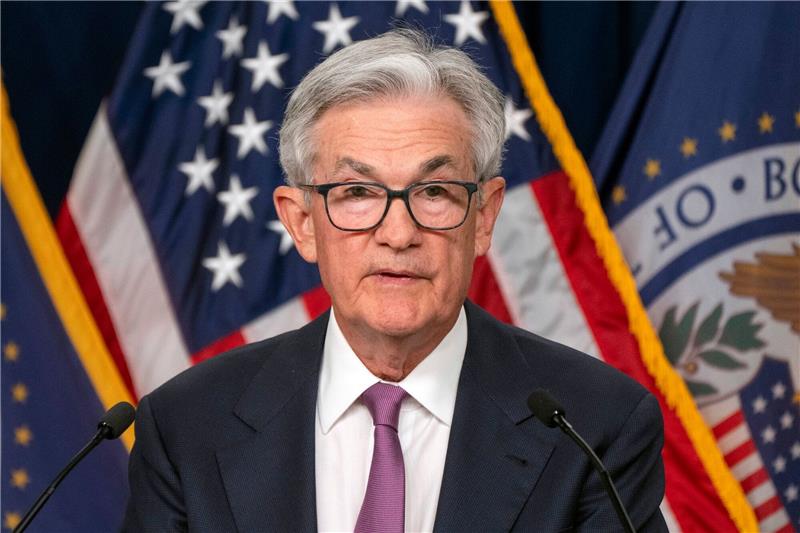 Fed: Tür für weitere Zinserhöhungen offen Jerome Powell, Vorsitzender der Federal Reserve, spricht während einer Pressekonferenz.