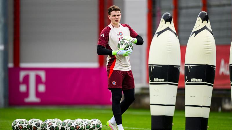 Bayern brauchen wieder eine magische Nacht in San Siro Jonas Urbig beim Abschlusstraining. Kann er in Mailand die Null halten?