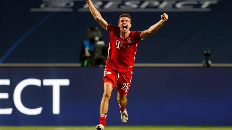 Müllers Bayern-Servus mit Untertönen nach Musiala-Schock Jubelbilder von Thomas Müller wie hier nach dem Champions-League-Gewinn 2020 prägten seine Bayern-Karriere.