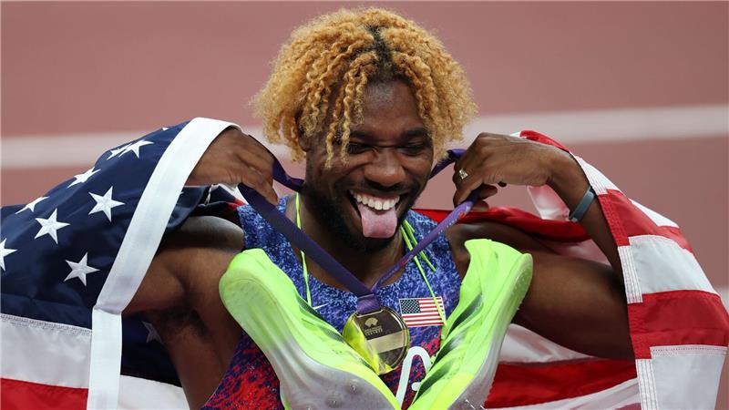 Jubelt nach großer Show über Gold: Noah Lyles.