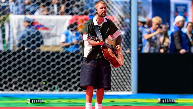Ariana sagt Ade: Wenn Musikstars eine Bühnenpause einlegen Justin Bieber bei einem seiner seltenen Auftritte beim Finale der Fußball-WM bei New York. (Archivbild)