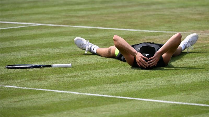 Justin Engel gewann sein erstes Match auf Rasen.