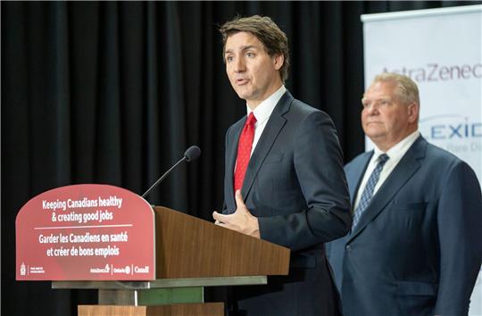 Justin Trudeau, Premierminister von Kanada, beantwortet Fragen nach der Ankündigung, dass die Social-Media-App TikTok nicht mehr auf von der Regierung herausgegebenen Smartphones verwendet werden darf.