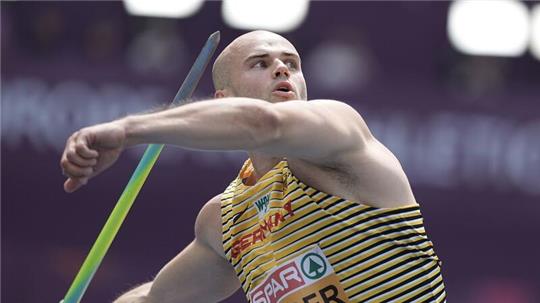 Kam in der Qualifikation in Rom auf eine Weite von 85,01 Meter: Speerwerfer Julian Weber.