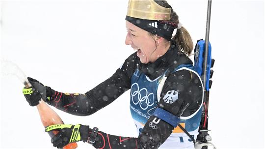 Kann trotz Platz 28 lachen: Franziska Preuß