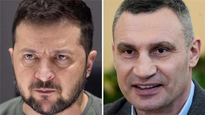 Klitschko beklagt sich über Einmischung in Amtsgeschäfte Kiews Bürgermeister Klitschko (r) beklagt eine Einmischung in seine Amtsgeschäfte durch den neuen von Selenskyj eingesetzten Militärgouverneur der Stadt. (Archivbild)