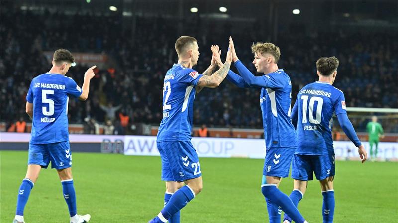 Klare Sache: Magdeburg jubelt in Braunschweig.