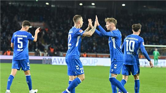 Klare Sache: Magdeburg jubelt in Braunschweig.