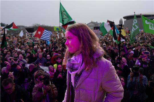 Klimaaktivistin Greta Thunberg bekundet erneut ihre Solidarität mit den Palästinensern.