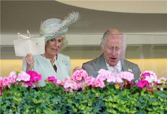 König Charles III. und Königin Camilla freuen sich über den Sieg von Desert Hero.