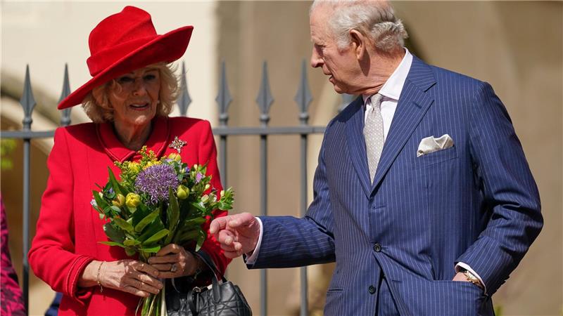 König Charles III. und Königin Camilla nehmen am Ostergottesdienst teil. 