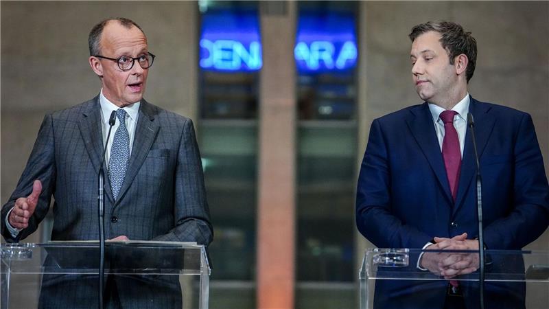 Können die Fraktionschefs von Union und SPD, Merz und Klingbeil, die Grünen noch auf ihre Seite ziehen?