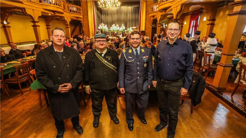 Bergdankfest im Oberharz: Tradition lebt trotz eisiger Kälte Erik Hippauf, Martin Ksink, Wolfram Haeseler und Markus Finck.