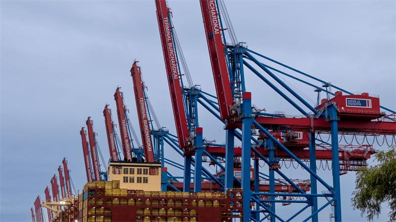 Hafenarbeiter bestreiken sechs deutsche Seehäfen Kräne im Hamburger Hafen stehen still.
