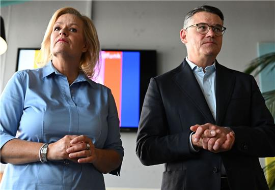Künftige Koalitionäre: Nancy Faeser (SPD) und Ministerpräsident Boris Rhein (CDU).
