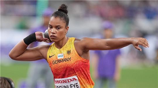 Kugelstoß-Olympiasiegerin Yemisi Ogunleye musste sich bei der WM mit Platz sechs zufriedengeben.