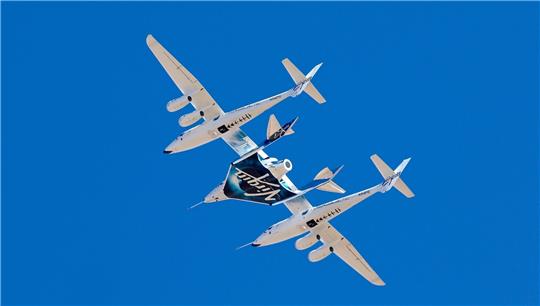Kurztrip ins All? Das Unternehmen Virgin Galactic macht's mit dem Raumflugzeug «VSS Unity» möglich.