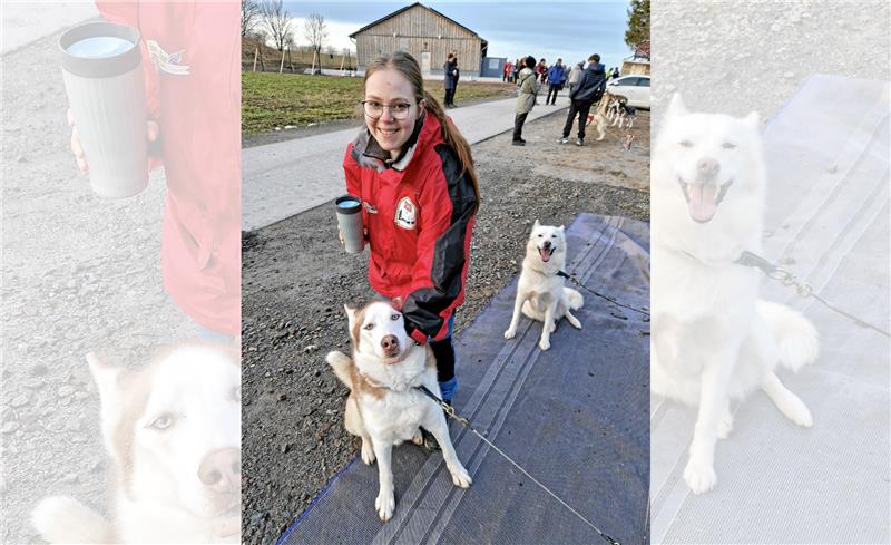 Kyra Pinnow zeigt auf der Bockswieser Höhe ihre Tiere Nanook und Nukka. Foto: Knoke