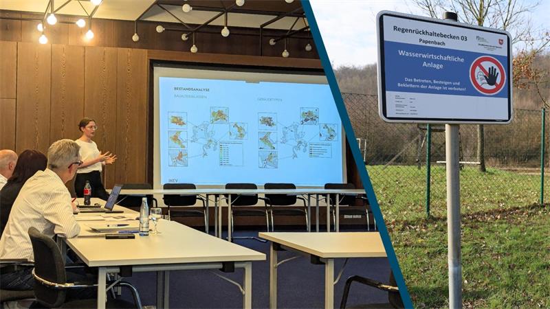 Lea Schmidtke vom Institut für nachhaltige Energieversorgung berät die Stadt Langelsheim und zeigt eine Präsentation mit einer Bestandsanalyse, wo welche Energiequellen üblich sind.