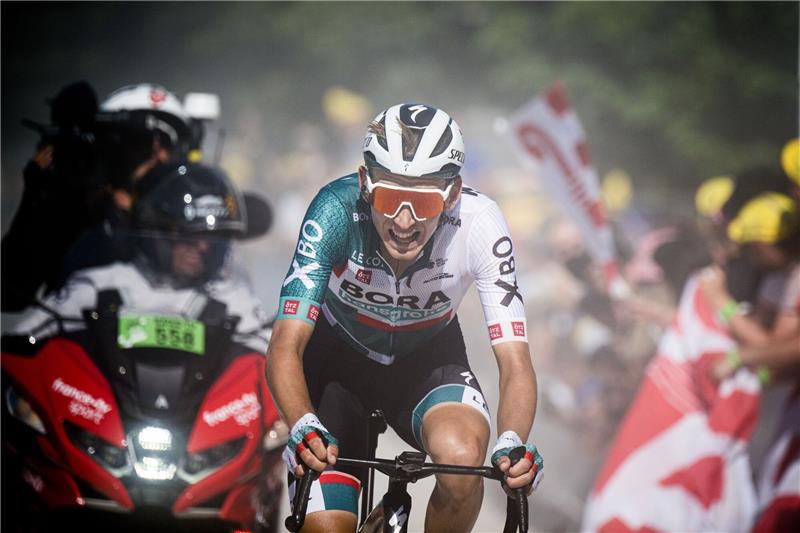 Radprofi Kämna mit Lust auf den nächsten Karriereschritt Lennard Kämna aus Deutschland vom Team Bora-Hansgrohe in Aktion.