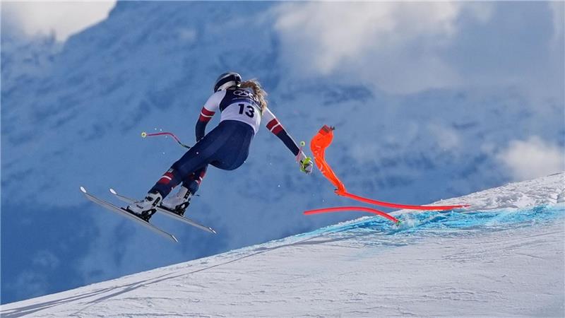 Lindsey Vonn stürzte in der Olympia-Abfahrt im Februar schwer. (Archivbild)