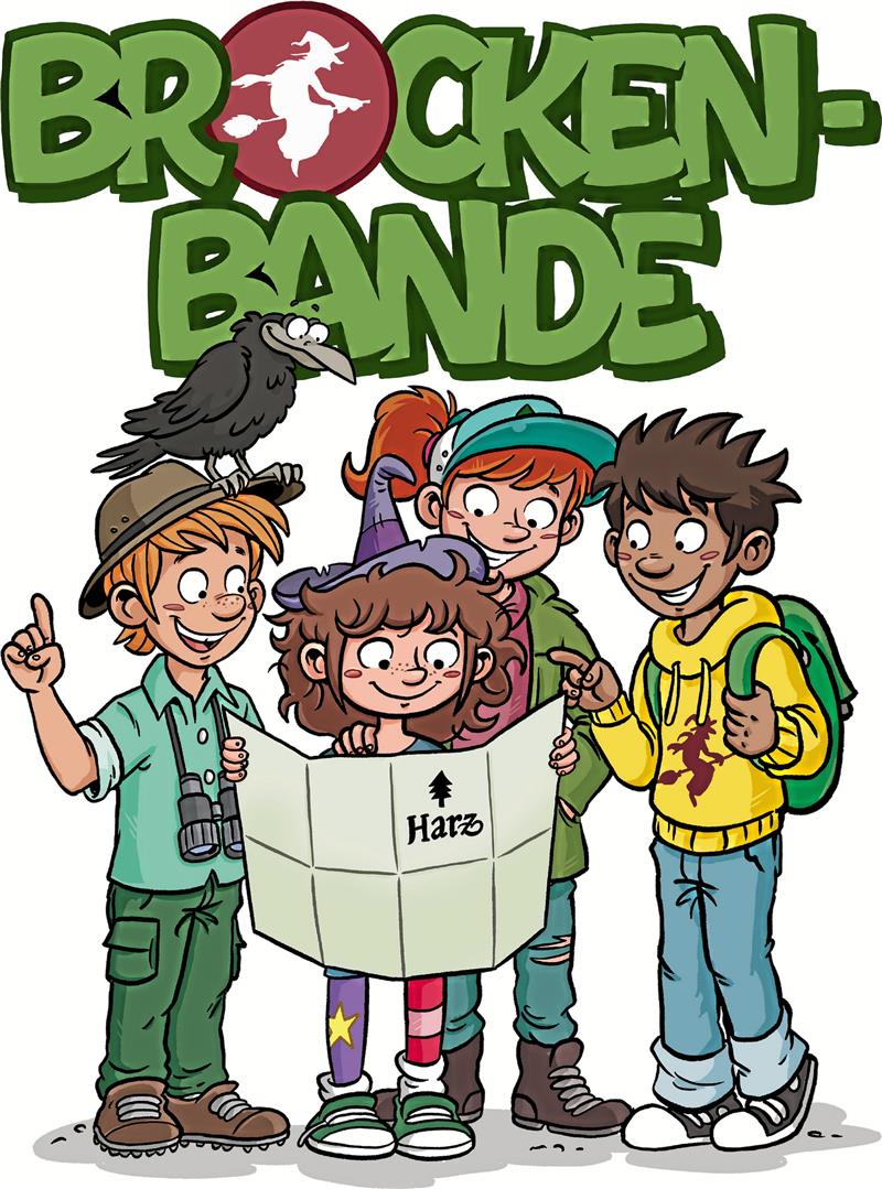 „Die Brockenbande“ erobert den Harz Luke, Henry, Hanna und Emma sind die „Brockenbande“ und mit dabei ist Rabe Pjotr. Was sie im Harz erleben, wird in Audio-Formaten, Videos und Magazinbeiträgen erzählt. Foto: Harzer Tourismusverband