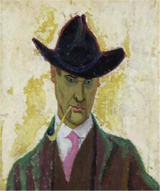Lyonel Feininger: Selbstbildnis mit Tonpfeife