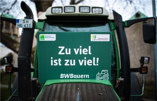Mahnwache vom Landesbauernverband  Baden-Württemberg in Stuttgart.