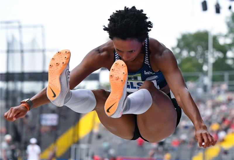 Malaika Mihambo in Aktion.