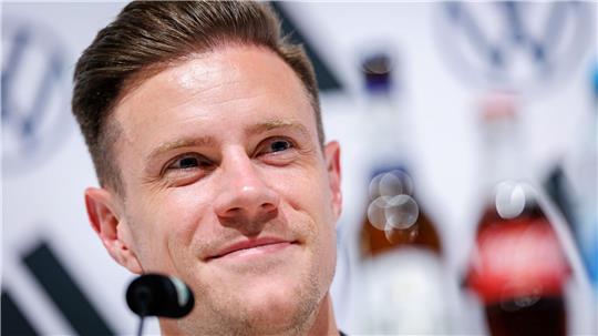 Marc-André ter Stegen bei der Pressekonferenz in Herzogenaurach.