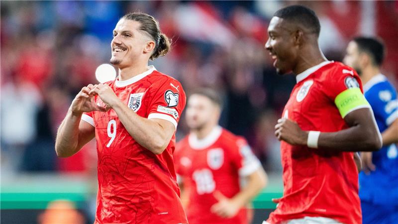 Marcel Sabitzer war per Elfmeter für Österreich erfolgreich.